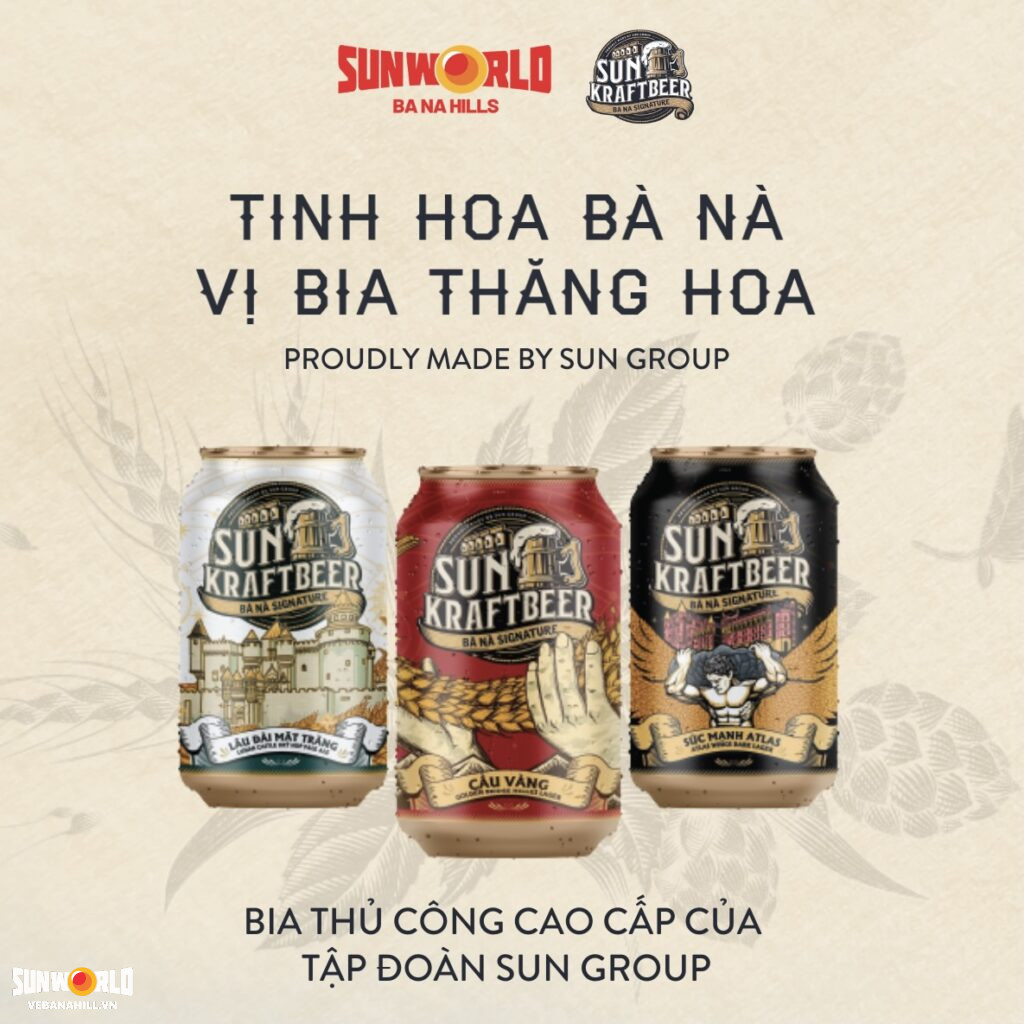Du khách thưởng thức bia Sun KraftBeer trong lễ hội bia sôi động tại Bà Nà Hills.