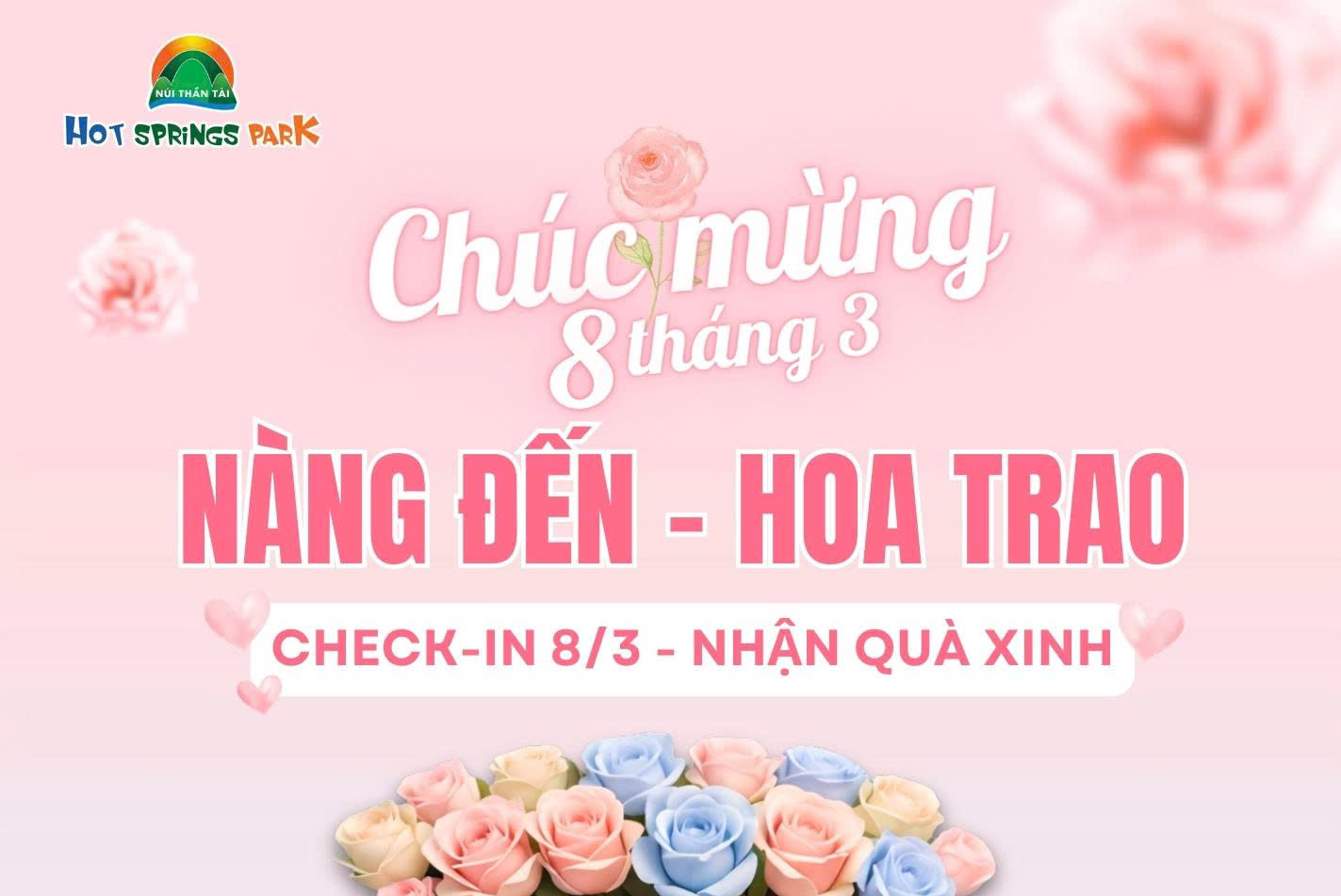Núi Thần Tài tặng 300 hoa hồng cho du khách nữ 8/3 – Ưu đãi cực hấp dẫn