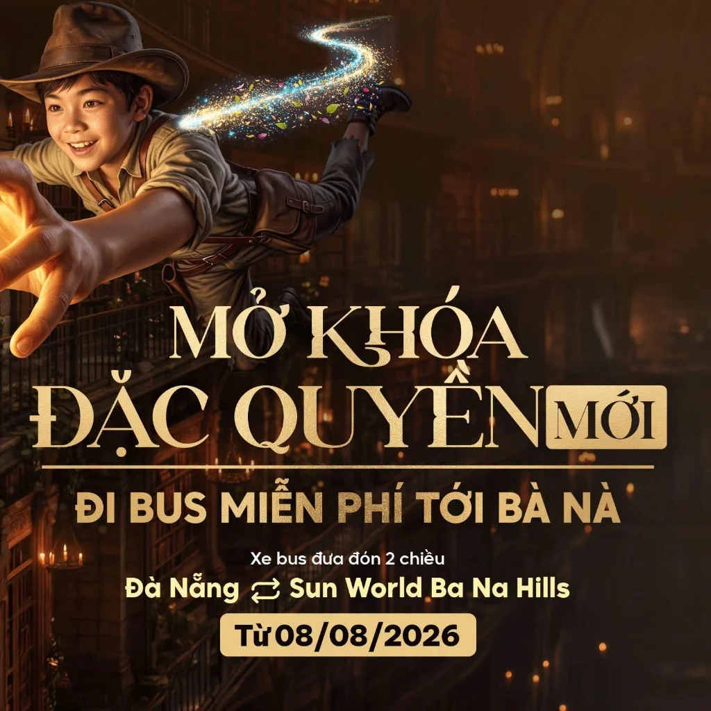 Banner chương trình bus miễn phí hai chiều Đà Nẵng Bà Nà Hills